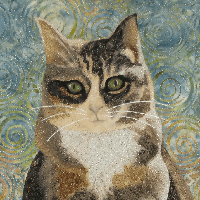 cat quilt Hannah by Amy Krasnansky