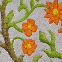 Flowering vine quilted wall hanging by Amy Krasnansky