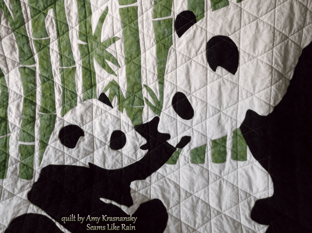 Panda quilt (close up) by Amy Krasnansky