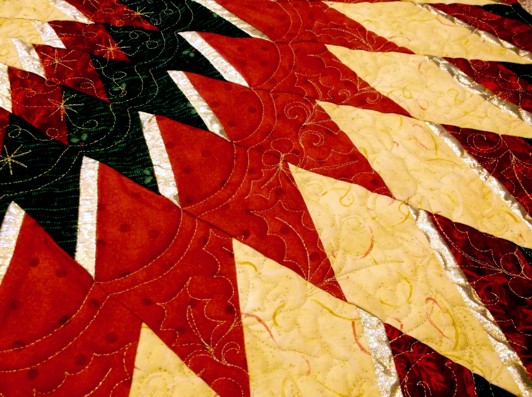 Tree Skirt by Amy Krasnansky, detail of Holly quilting design